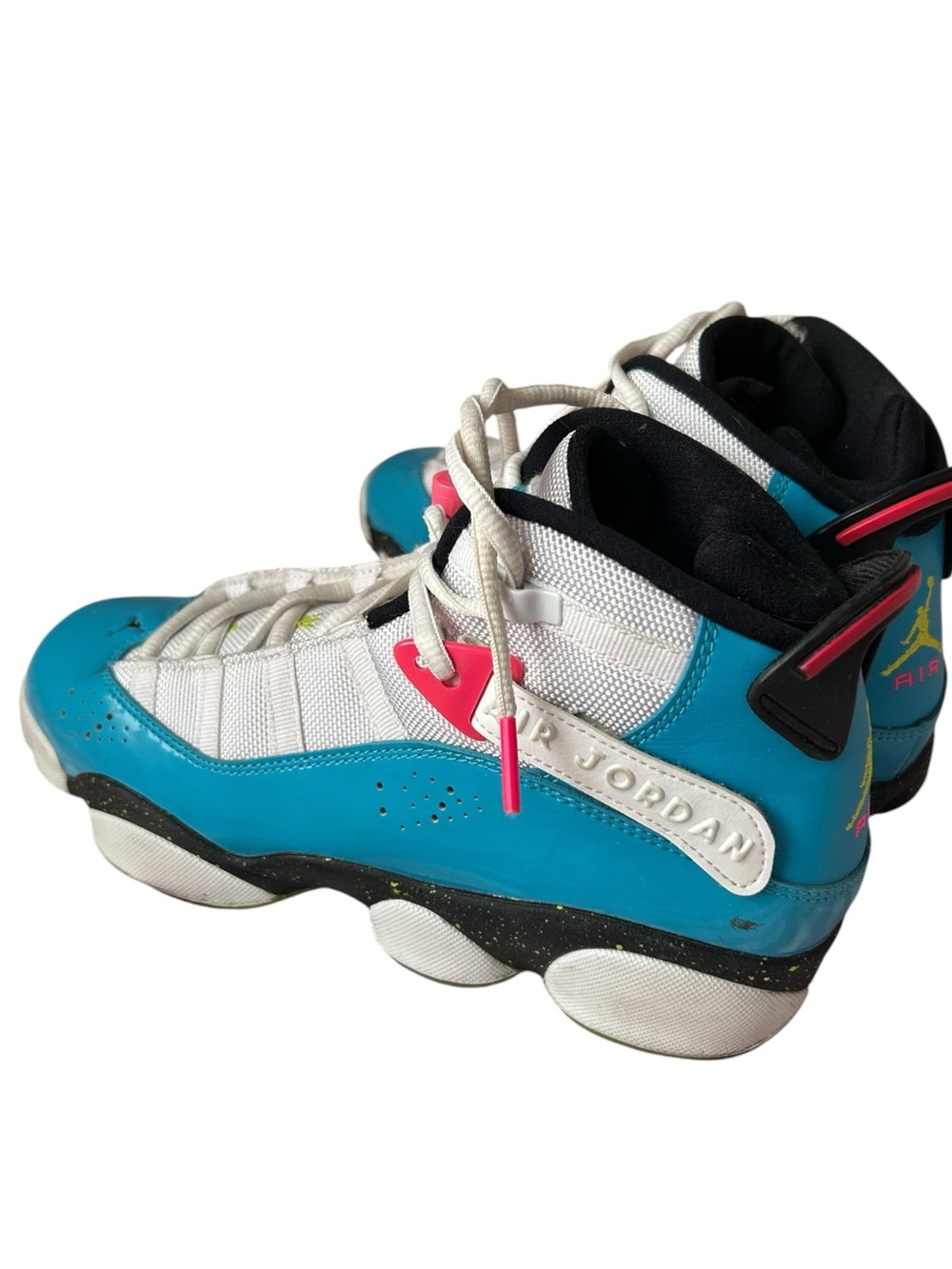 Nike Air Jordan 6 Rings "Blue Fury Cyber Pink" Youth Kids 7Y Retro